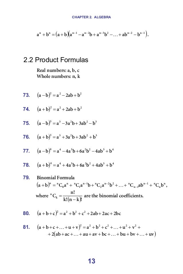 1300 Math Formulas